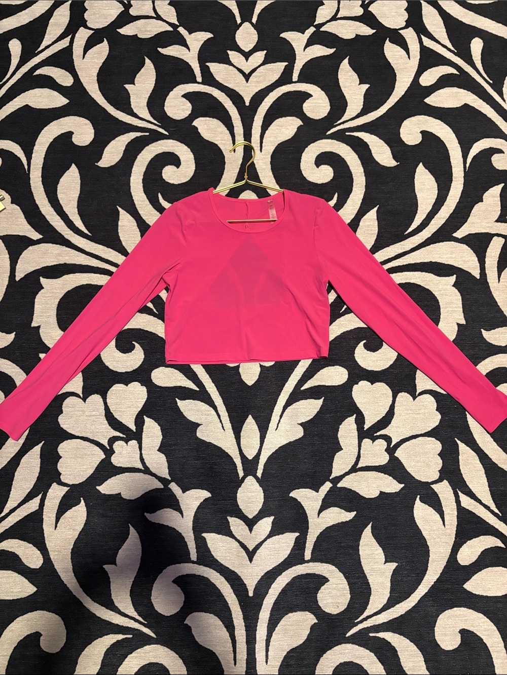 Beyond Yoga Hot Pink Long-Sleeve Crop Top